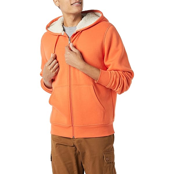 Xersion Mens Orange Performance Fleece Zip Front Hooded Sweatshirt